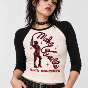 Make Trouble Women’s Raglan Baby Tee – Natural/Black