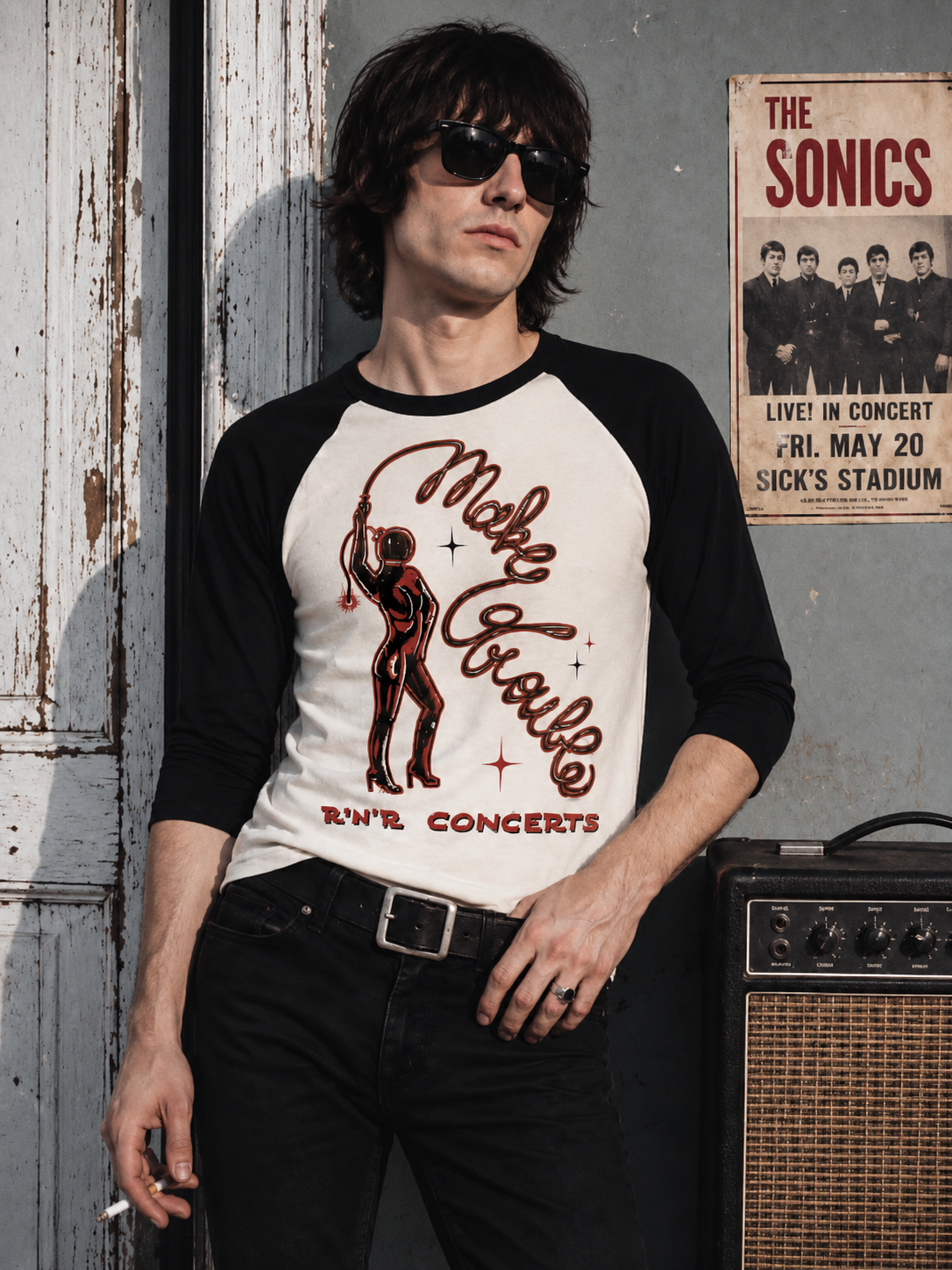 Make Trouble R’n’R Concerts Baseball Tee