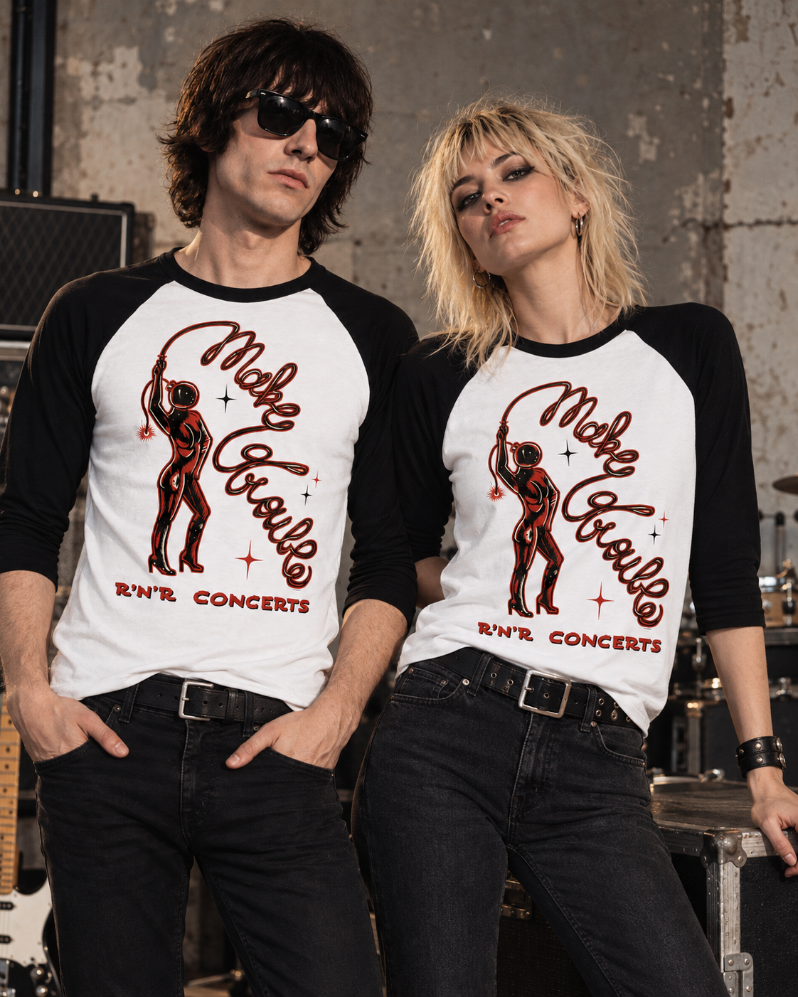 Make Trouble R’n’R Concerts Baseball Tee